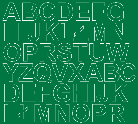 Litery samoprzylepne 3 cm zielone z połyskiem