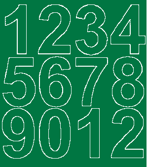 Cyfry samoprzylepne 7 cm zielone z połyskiem